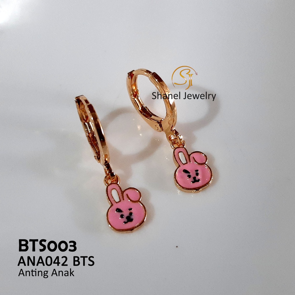 Anting Anak dan Remaja BT21 BTS Anti Alergi Awet Anting Lucu Korea Lapis Emas 18K ANA042