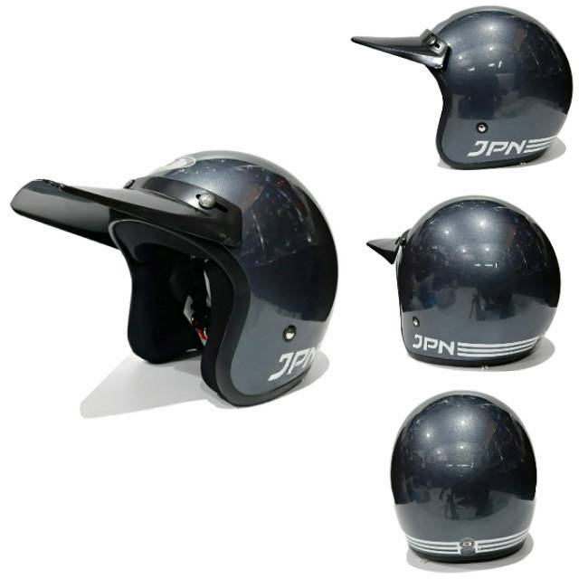 Helm bogo jpn all grey topi pet panjang