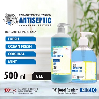 Image of Hand Sanitizer GEL Antiseptic Varian Aroma Buah 500 ml Pump / Aroma Segar 500 ml Botol PUMP