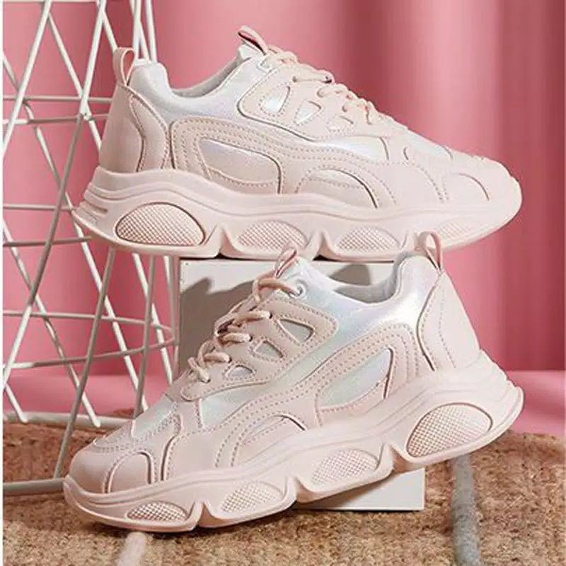 Sepatu sneakers fashion import wanita korea▫️sol karet hologram