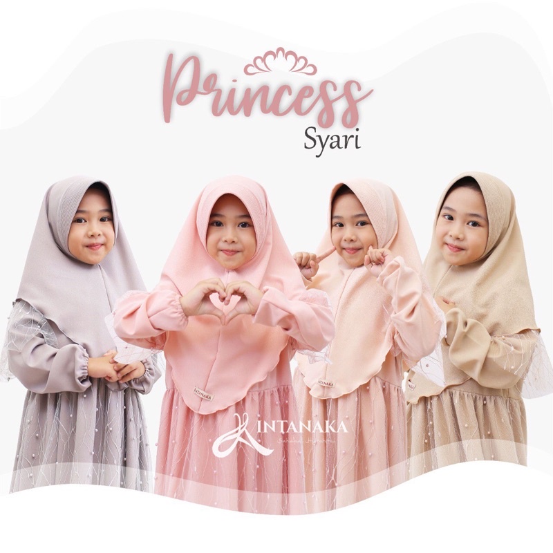 INTANAKA Princess Syari Gamis Anak Perempuan Tanggung Umur 11 12 Tahun Set jilbab hijb kerudung khim