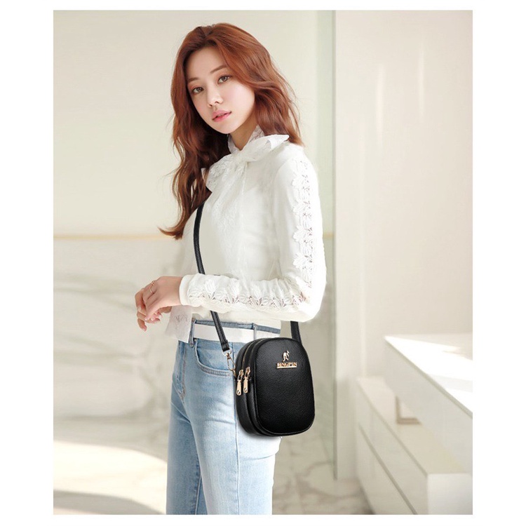 TAS BAHU SELEMPANG IMPOR 8005 KULIT SINTETIS LEMBUT BUCKET BAG