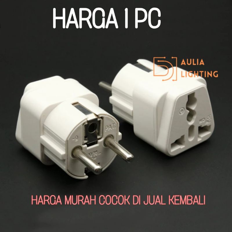 Over Steker AC 220V Oversteker Colokan sambungan Charger Universal casan 3 kaki ke 2 kaki Murah grosir SNI BUKAN BROCO US AUK AUS
