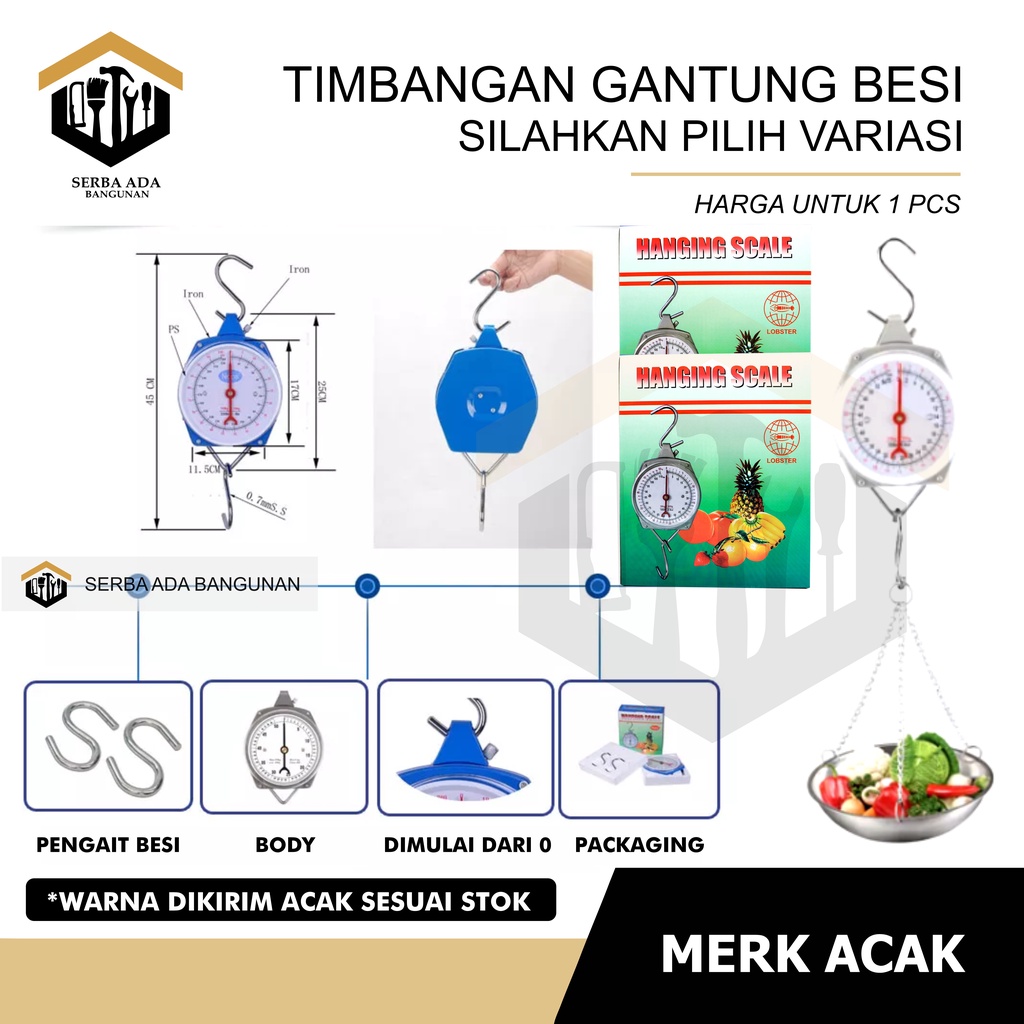 Timbangan Gantung Jarum Manual HANGING SCALE 25kg 50kg 100kg