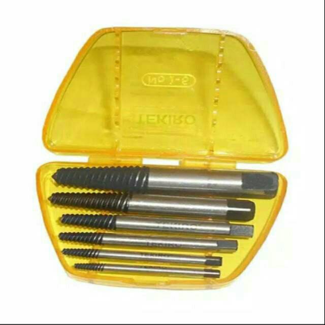 Tap Balik Tekiro 6 Pcs - Screw Extractor Hand Tap Tekiro - Pembuka Baut Tap Balik