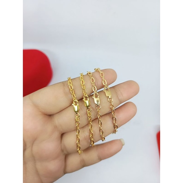 GELANG PERAK ASLI 925 LAPIS EMAS/GELANG RANTAI NORI PENANG MATA PUTIH COR/GELANG ASLI SILVER/GELANG FASHION WANITA