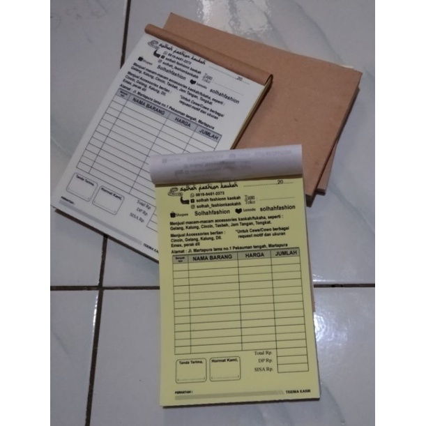 

Nota Costum perbuku murah