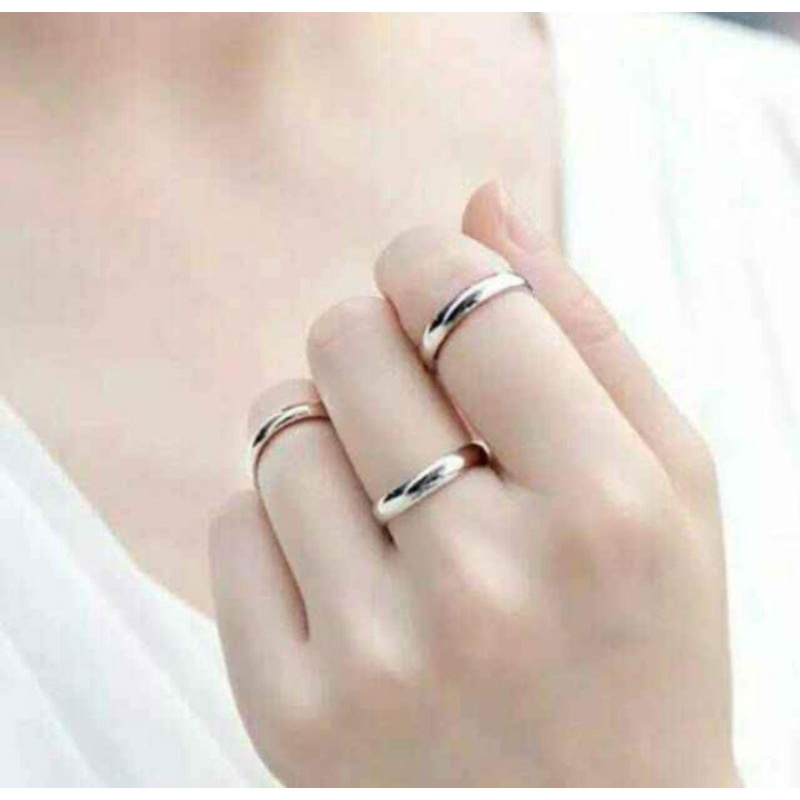 CINCIN TITANIUM COUPLE BLACK WHITE GOLD PRIA WANITA TERLARIS