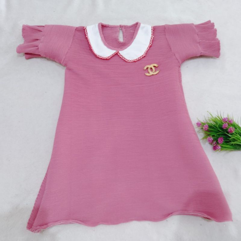 Dress Turun Naik Anak 4 5 Tahun cewek perempuan baju viral ( Dress Turnaik Chanela )