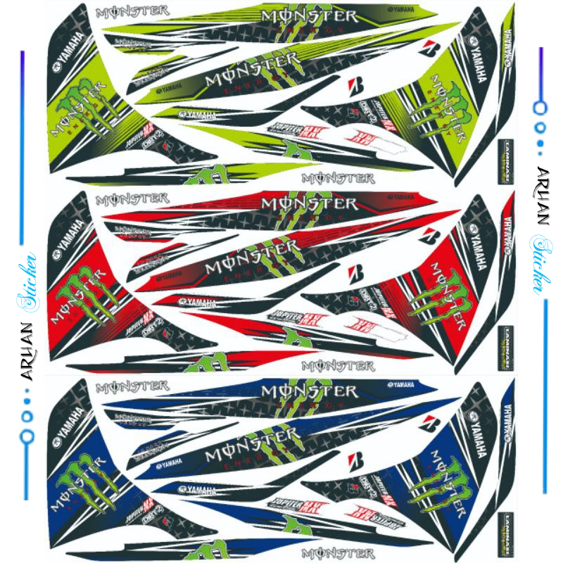 JUAL STIKER MOTOR YAMAHA NJMX 135 ( Jupiter MX 135 Baru) " MONSTER " STRIPING VARIASI MURAH