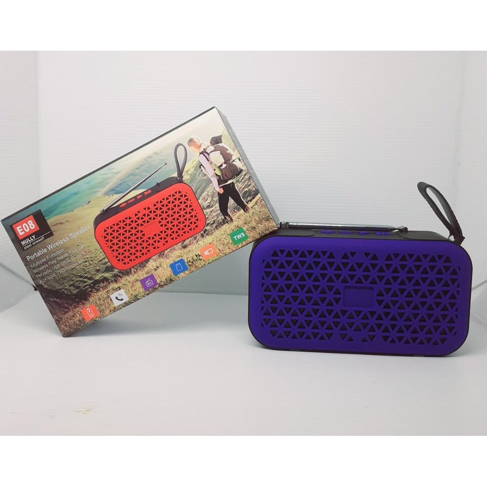 Speaker mini portable wireless bluetooth E08 FM Radio