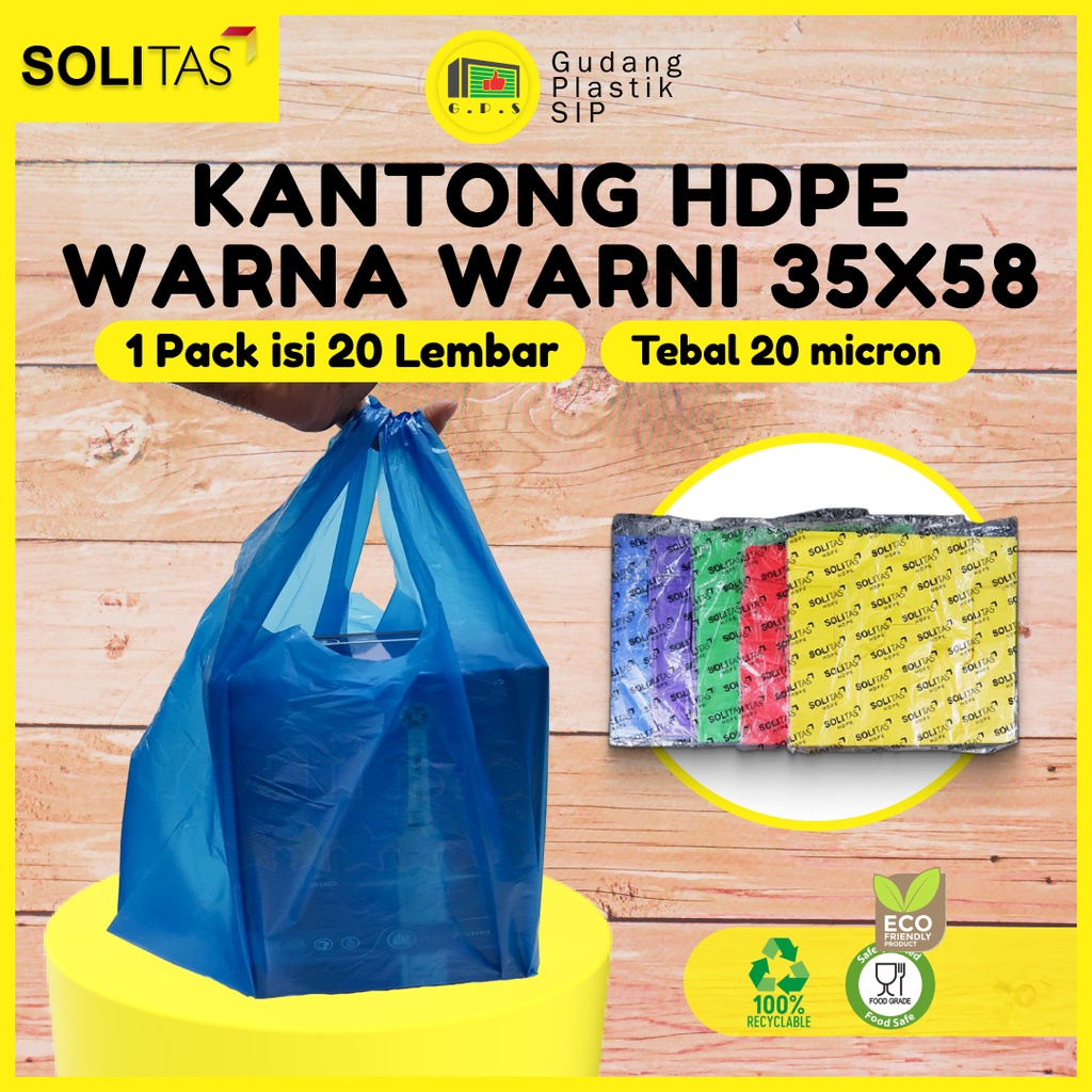 Kantong Plastik Kresek Warna-Warni Tebal UK 35x58 HDPE