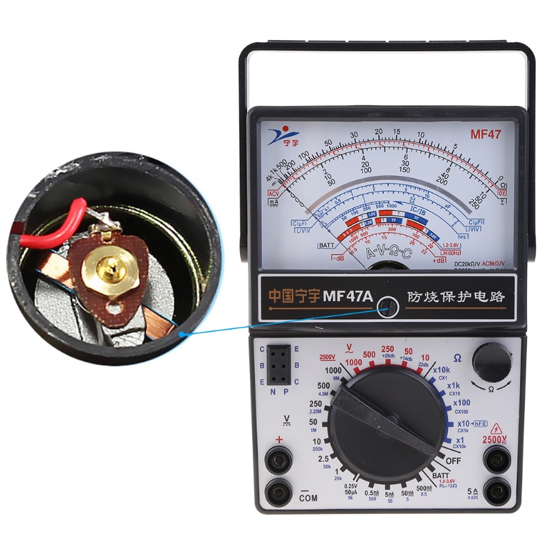 Gro Mechanical Pointer Type Multimeter Measurement AC for DC Ohmmeter MF47 / JO411 Tes