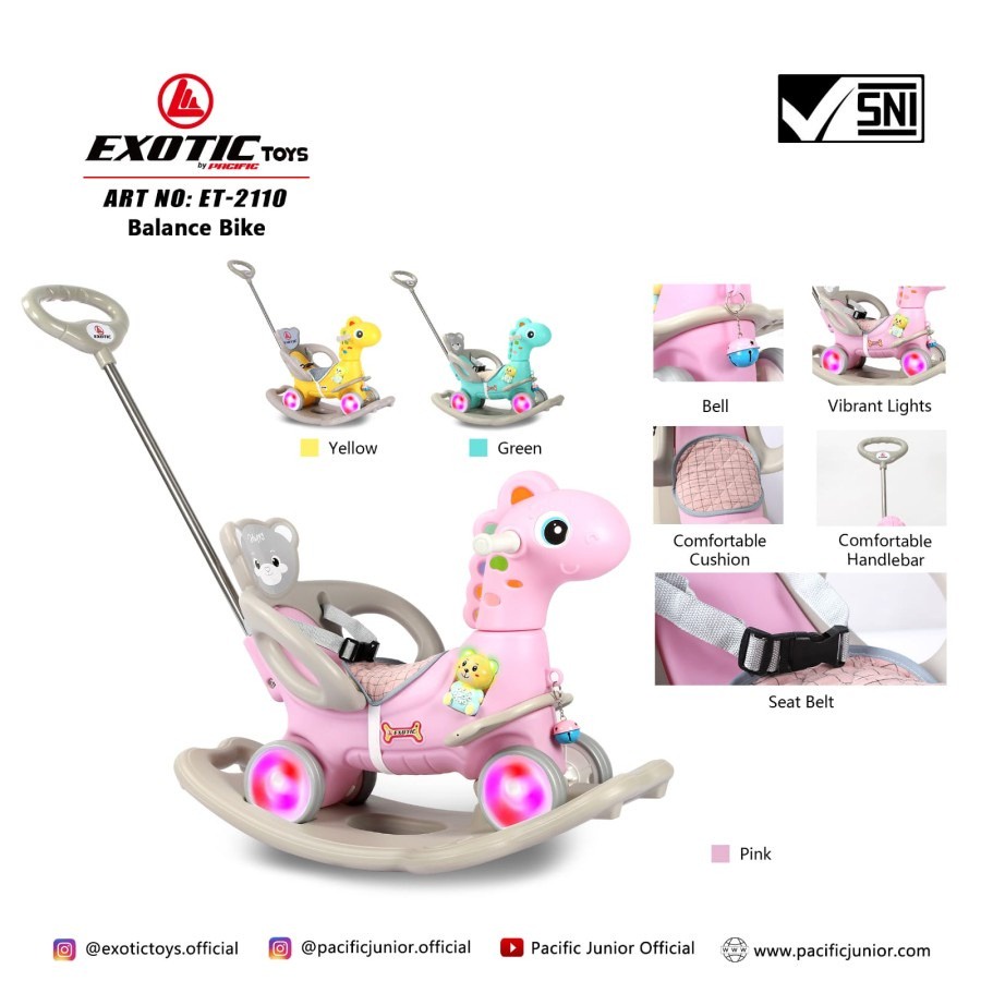 Exotic - Ride On Mode 3 IN 1 Mainan Kuda Kudaan Anak ET-2108 ET-2110