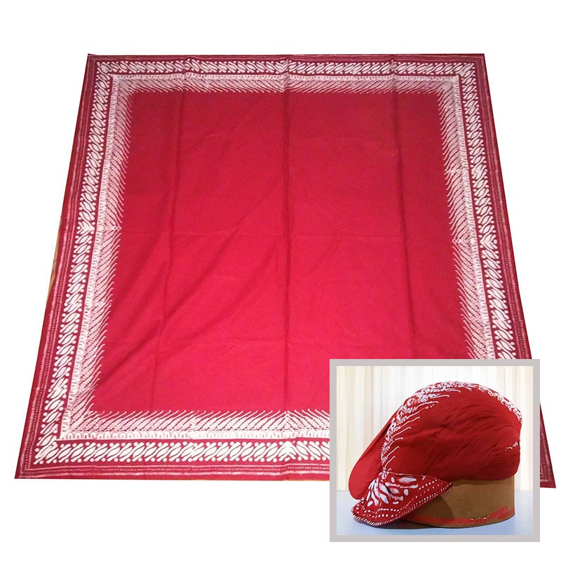 Kain Iket Udeng Alusan Modang Merah Batik Cap