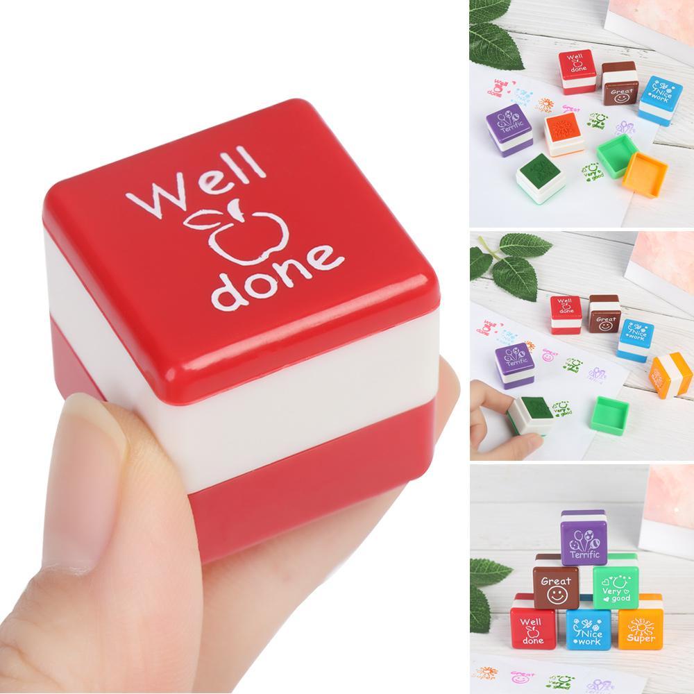 Chookyy 6pcs /set Encouraget Stamp DIY Albums Scrapbooking Kerja Bagus Hadiah Sangat Baik Anak-Anak