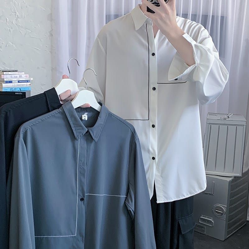 Men Oversize Shirt.Oversize Shirt.korean style