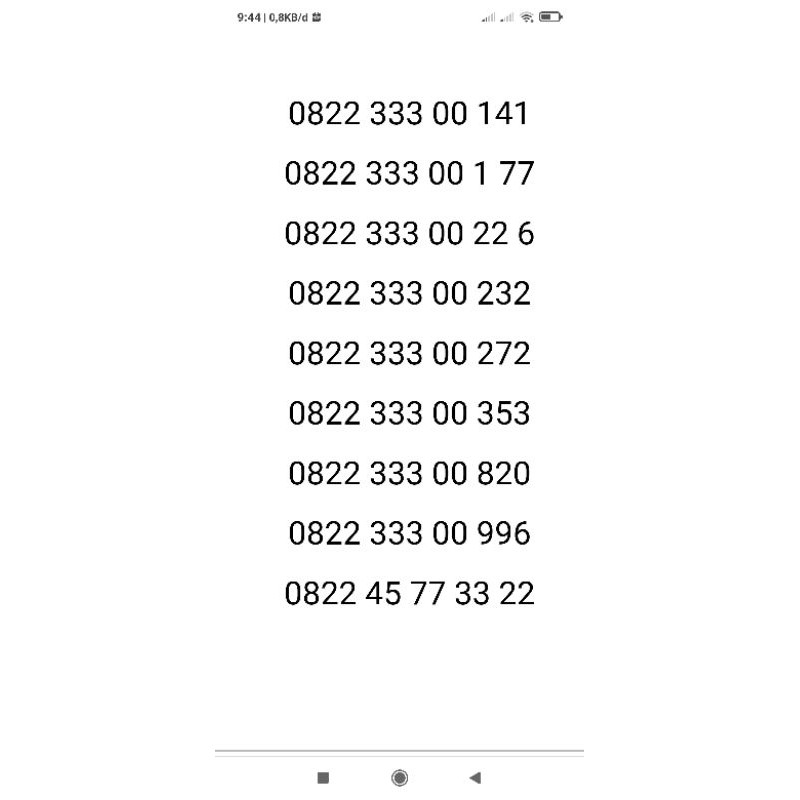 nomor cantik telkomsel simpati 0822 seri rapi