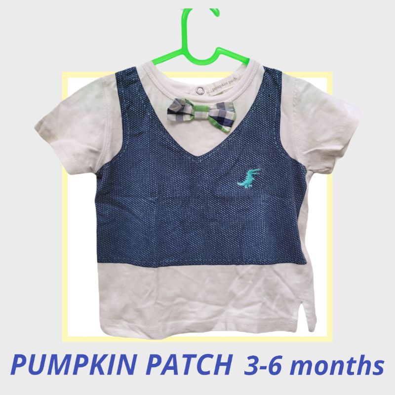 PRELOVED PUMPKIN PATCH Baju Atasan Top Kaos Anak Bayi Dasi Kupu Lengan Pendek Short Sleeves Motif Tu