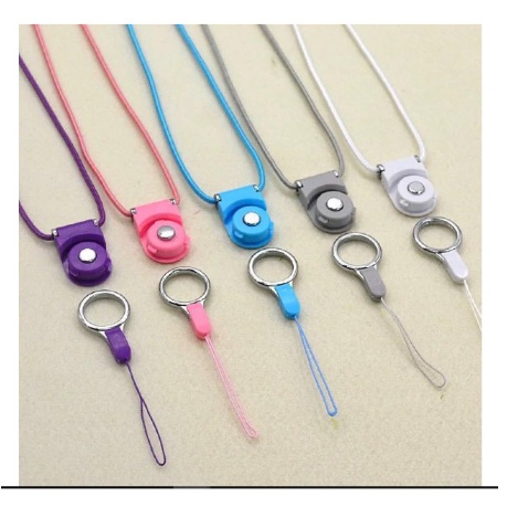 Kalung Tali HP 2IN1 Gantungan Handphone Kalung Leher Strap Kartu ID Card Lanyard Phone Name Tag