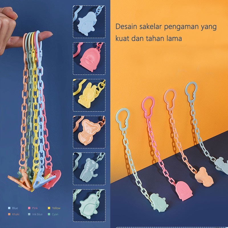 Tali Gantungan Empeng Baby / Klip Rantai Penjepit Dot Bayi / Teether Clipper Pacifier Holder