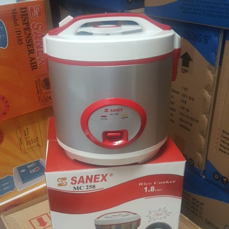 Magic Com SANEX MC-258 Kapasitas 1.8 Liter Body Stainless