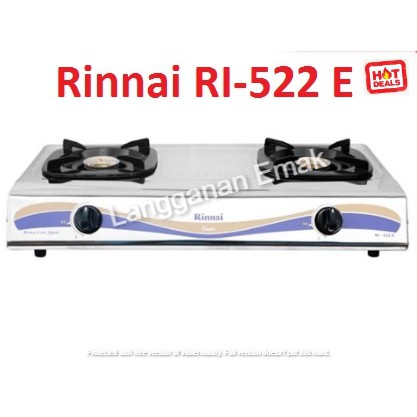 Kompor Gas Rinnai RI-522 E / RI 522E / RI-522E / RI 522 E ( 2 TUNGKU )