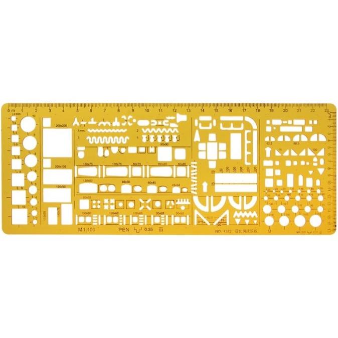 

HOT PROMO JSH penggaris/mal arsitek template (4372) 1:100 & 1:200