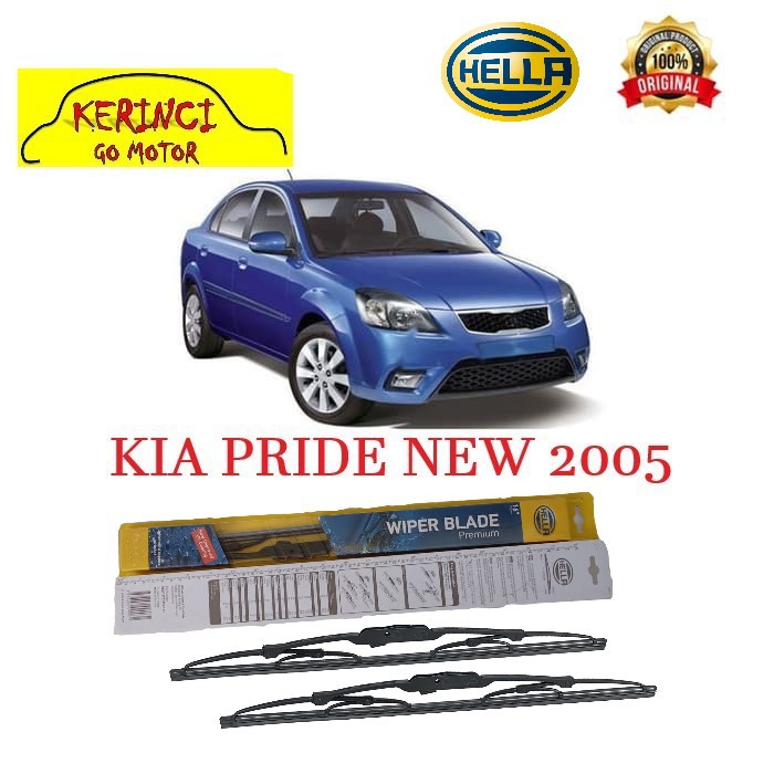 WIPER KIA PRIDE NEW 2005 HELLA PREMIUM 22&quot; &amp; 16&quot; SEPASANG WIPER KIA