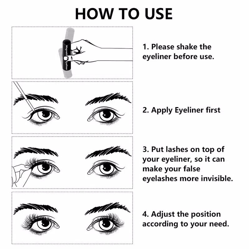 PREMIUM 3 Pasang MAGNETIC EYELASH 3 Pairs LUCKY GIRL EYELINER BULU MATA PALSU MAGNET SILK EYELASHES 3D SUIT FREE EYELINER IMPORT MAGNETIK BULUMATA EXTENSION