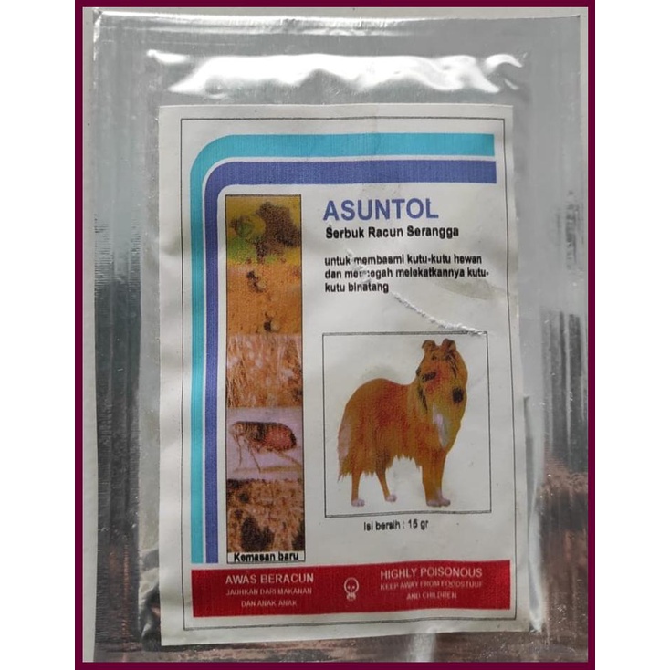PEMBASMI KUTU HEWAN ASUNTOL-ANJING-SAPI-KUDA-BABI-KERBAU, Obat Hewan ASUNTOL , Untuk mencegah kutu a