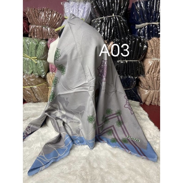 jilbab segi empat voal motif azara lc motif ter baru kode A0073