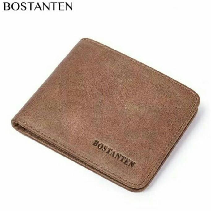 Lucu Dompet Pria Kulit Asli (Bostanten) - Cokelat Diskon