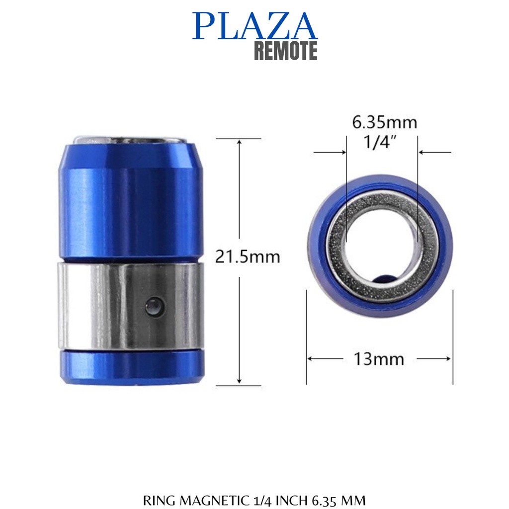 RING MAGNETIC S2 ALLOY MAGNETIZER 1/4 INCH 6.35 MM KONEKTOR MATA OBENG