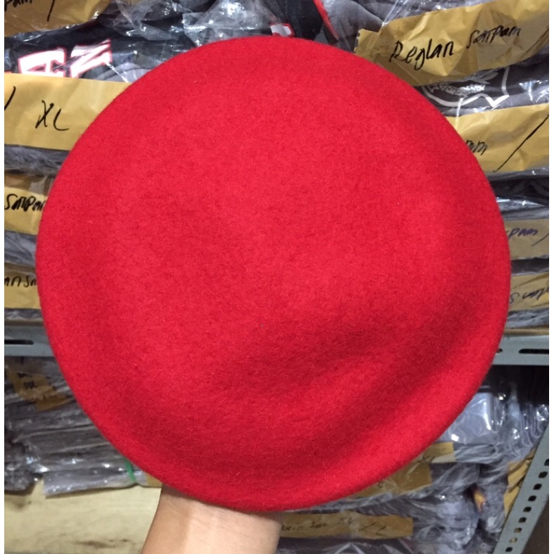 baret merah camel super wool/baret merah camel