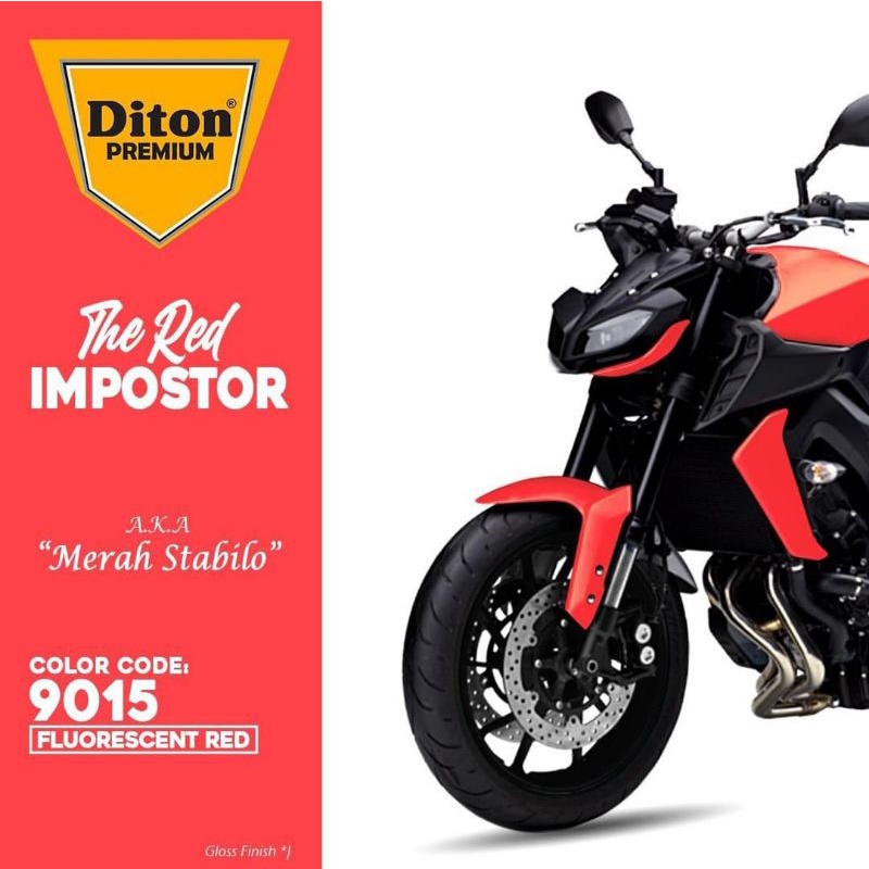 Pilok Merah Stabilo 9015 ** Fluorescent Red Paket 4 Klg Diton Premium Cat Semprot Sepeda Motor Mobil