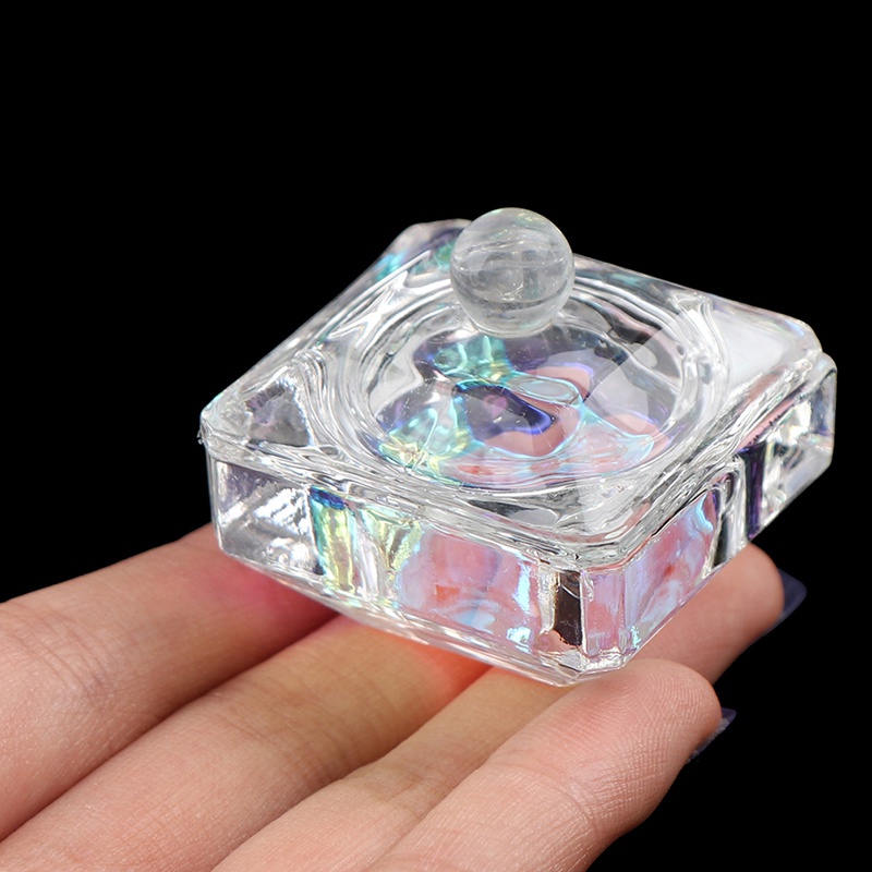 [FULL] Rainbow Acrylic Crystal Glass Liquid Dish Dappen Dish Cup Bowl Nail Art Tool Kit