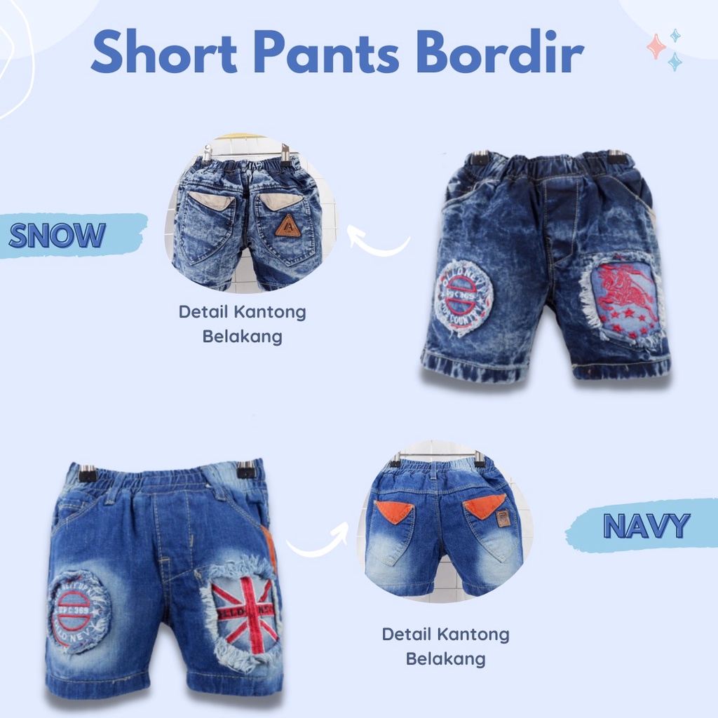 SHORT PANTS BORDIR CELANA PENDEK ANAK 2-5 th Celana Pendek Anak