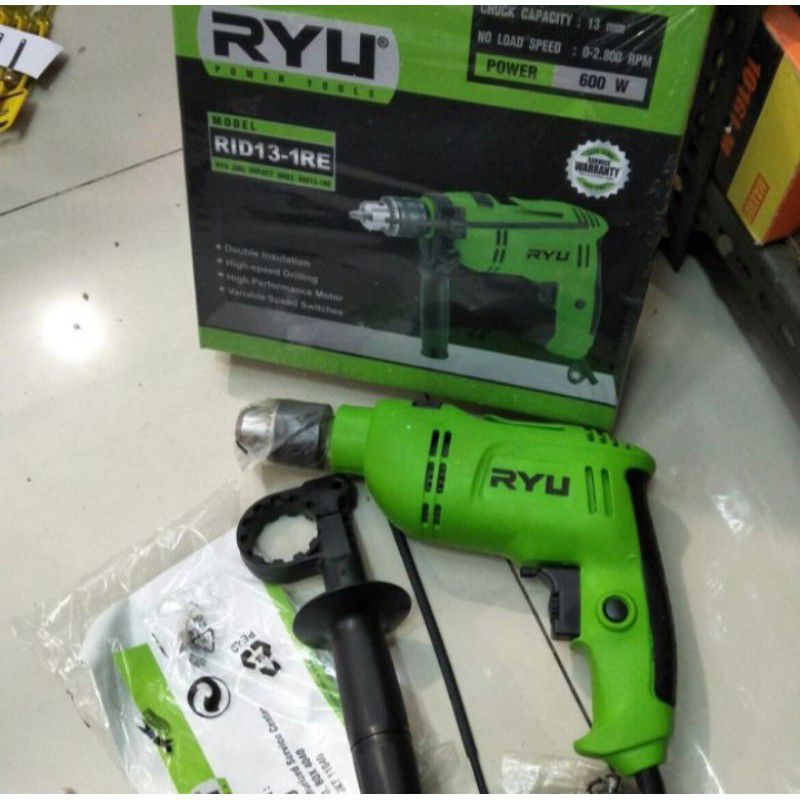 Mesin bor RYU 13mmRID13-RE/Impact drill RYU 13mm Bor kayu besi beton
