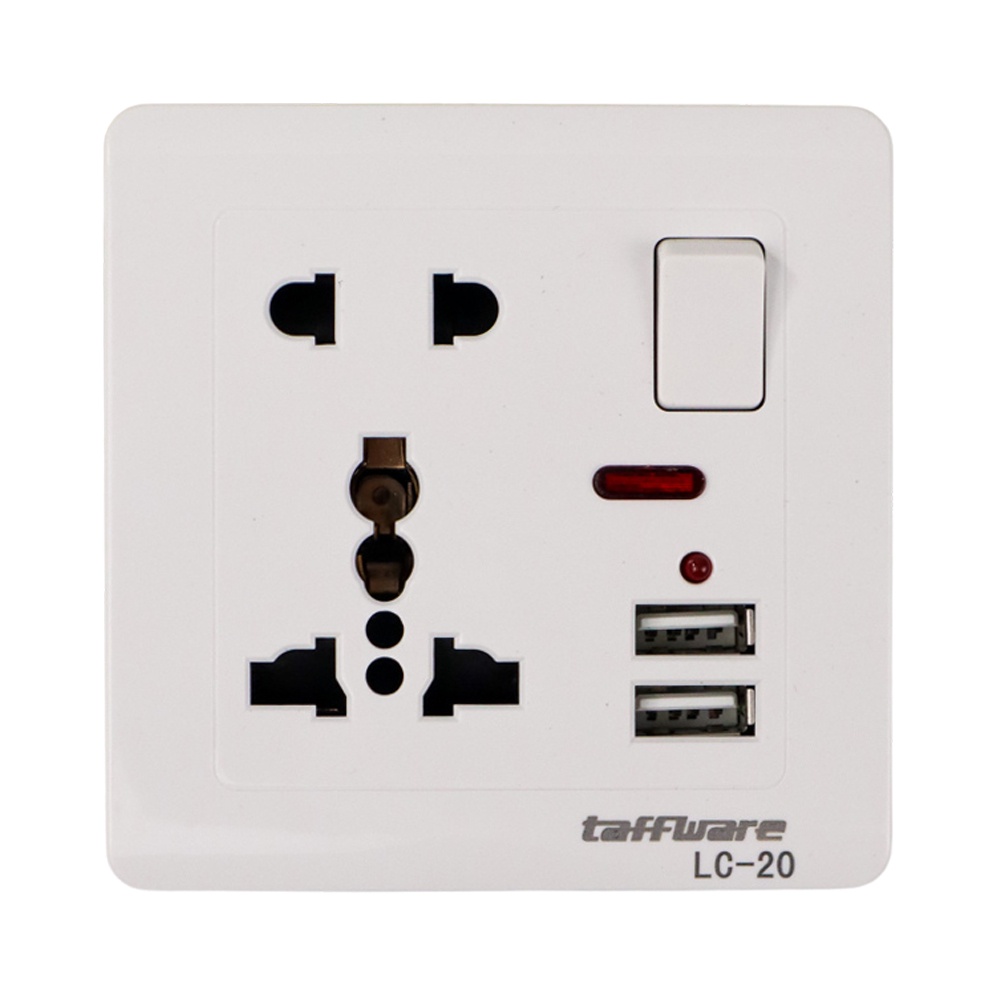 Stop Kontak Universal Murah Usb Port / Stop Kontak Universal UK EU US 2 Port USB dengan On Off Switch