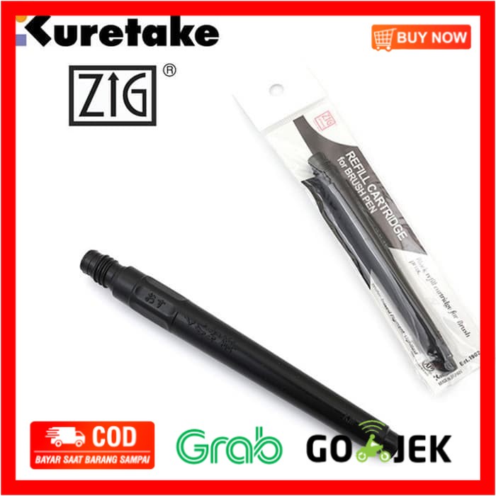 

(BISA COD) Kuretake Zig Brush Pen Refill Cartridge - Black