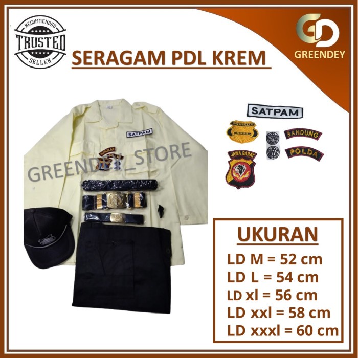 TERMURAH- SERAGAM PDL SATPAM SECURITY LENGKAP COKLAT TERBARU - PDL LENGKAP, M