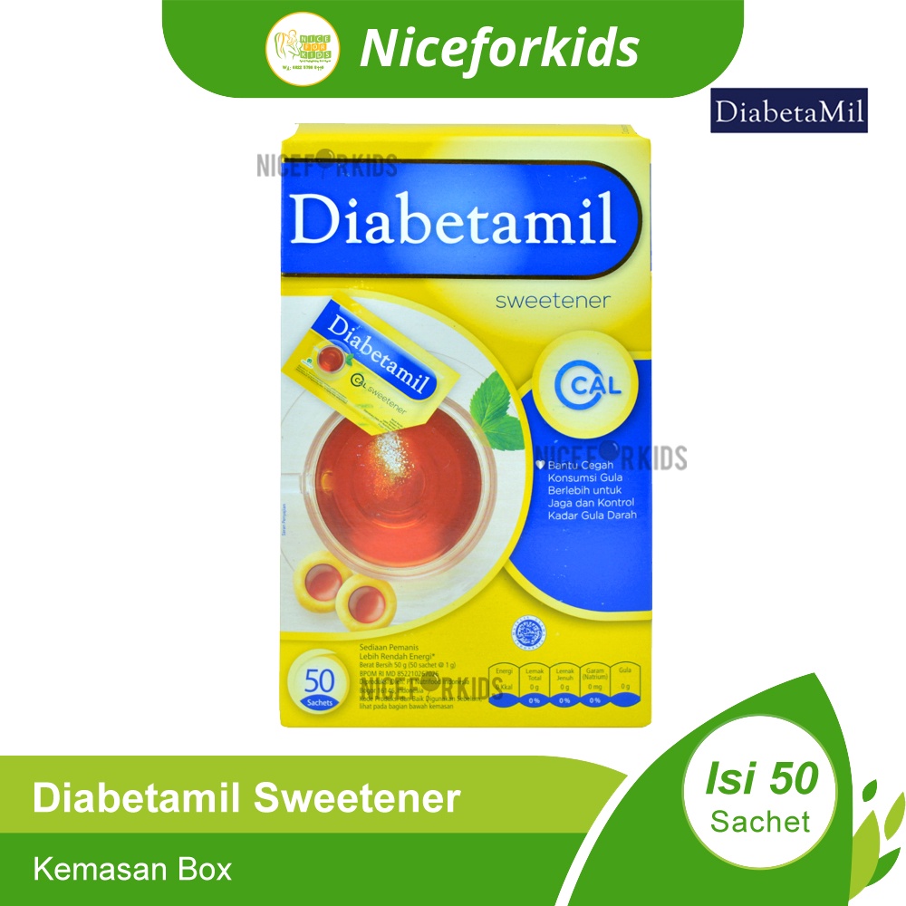 Diabetamil Sweetener Isi 50 Sachet / Gula Diabetes