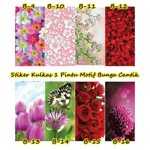 stiker kulkas variasi bunga