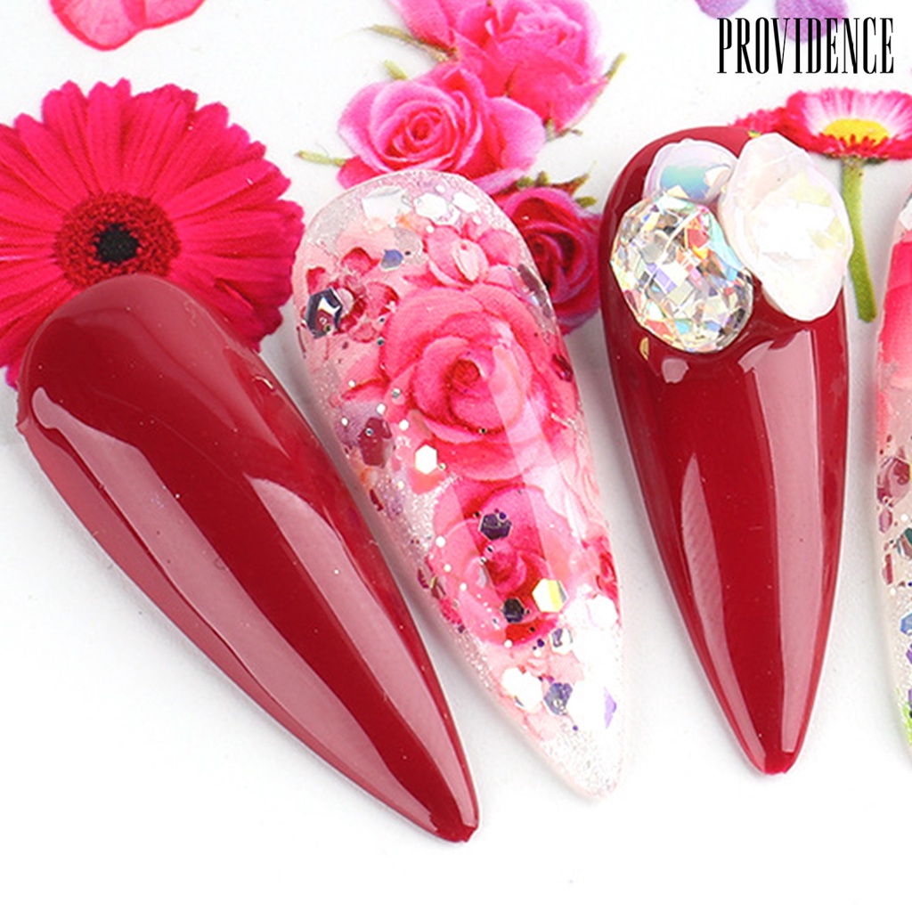 Providence 10Pcs Women Long Lasting Shiny Flowers Manicure Decor Starry Sky Transfer Nail Art Sticker for Daily Life