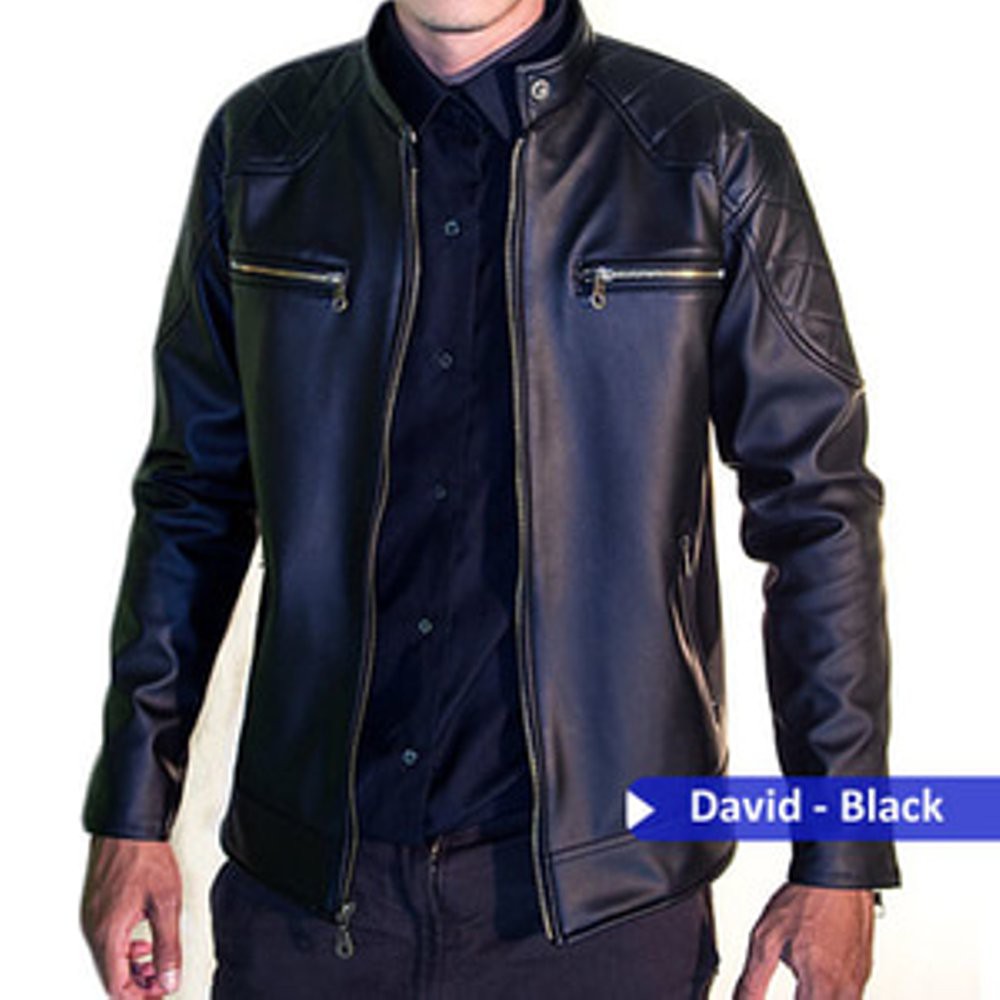 Jaket Semi Kulit Sintetis asli Pria Motor David Beckham