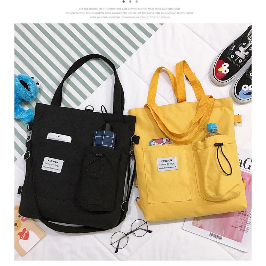 TC-110 tas canvas wanita tote bag selempang besar sekolah kampus impor