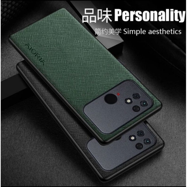 Xiaomi POCO C40 C 40 case canvas cross pattern premium case