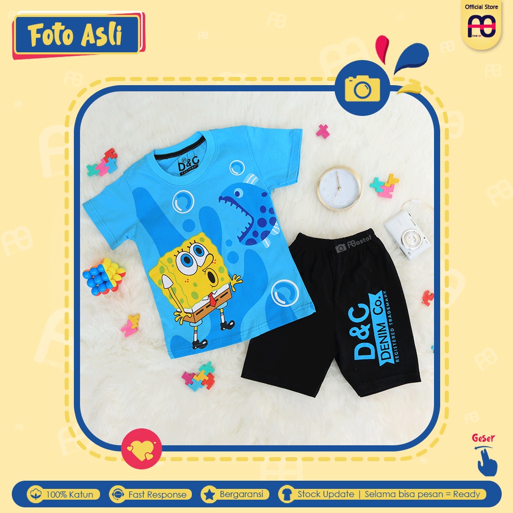 Setelan Anak Laki Laki Mastof D Series 1 - 11 Tahun Baju Anak Edisi Favorit-SPB Biru