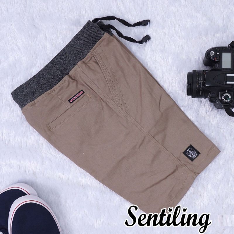 ( PROMO ) Celana Pendek Pria Cowok Dewasa Chino Rip Karet Pinggang Kolor Chinos Katun-3
